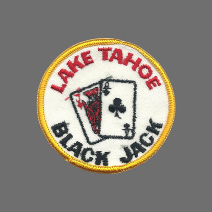 Vintage LAKE TAHOE Blackjack Souvenir Embroidered Patch SEW ON - 10169