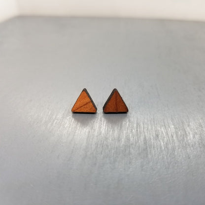 Wholesale Wood Earrings - Triangle Wood Earrings - Stud Earrings - Post Earrings