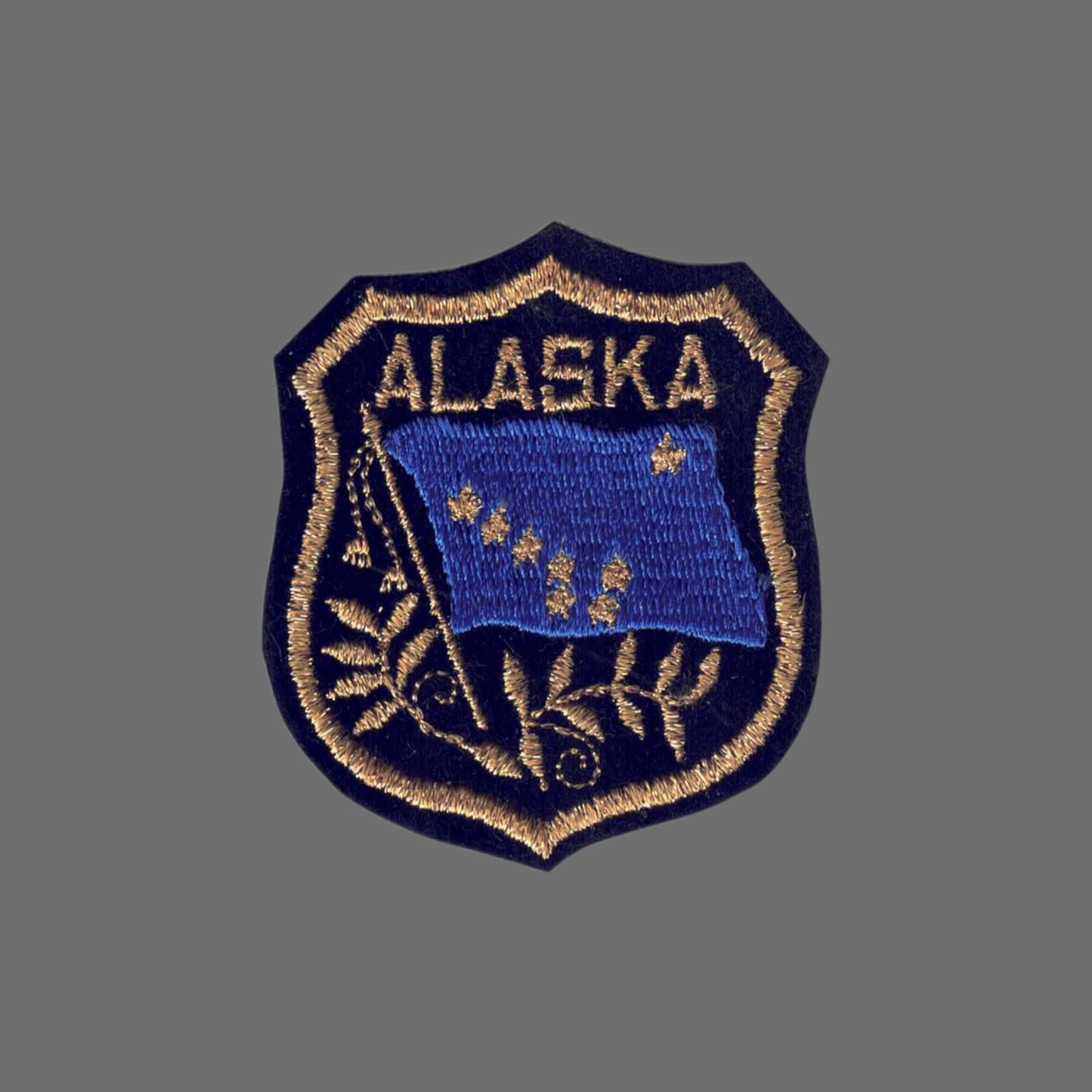 ALASKA Gold Mylar Shield Souvenir Patch - 1062