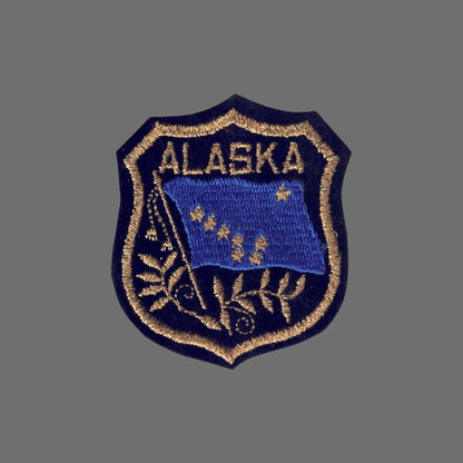 ALASKA Gold Mylar Shield Souvenir Patch - 1062