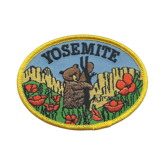 YOSEMITE Bear and Poppy Souvenir Patch - 10037