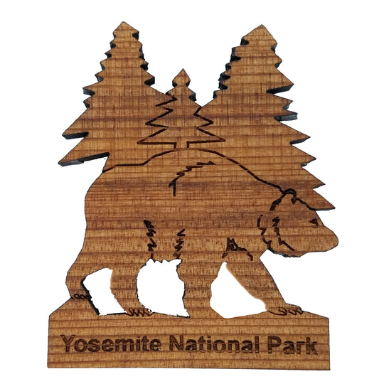 Wholesale Yosemite Bear Tree Wood Magnet Souvenir #M4002YosemiteW