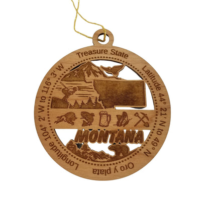 Wholesale Montana Wood Ornament - MT Souvenir - Handmade In The USA