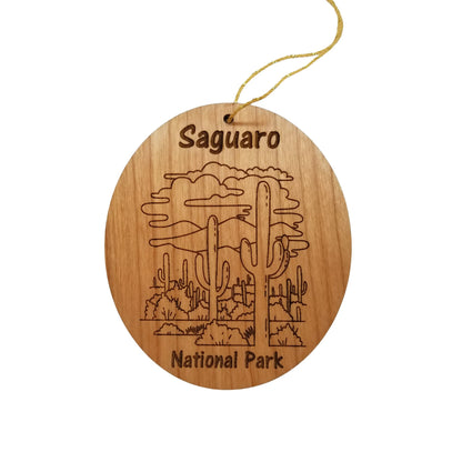 Wholesale Saguaro National Park Ornament - Cactus Cacti Clouds Handmade Wood Souvenir