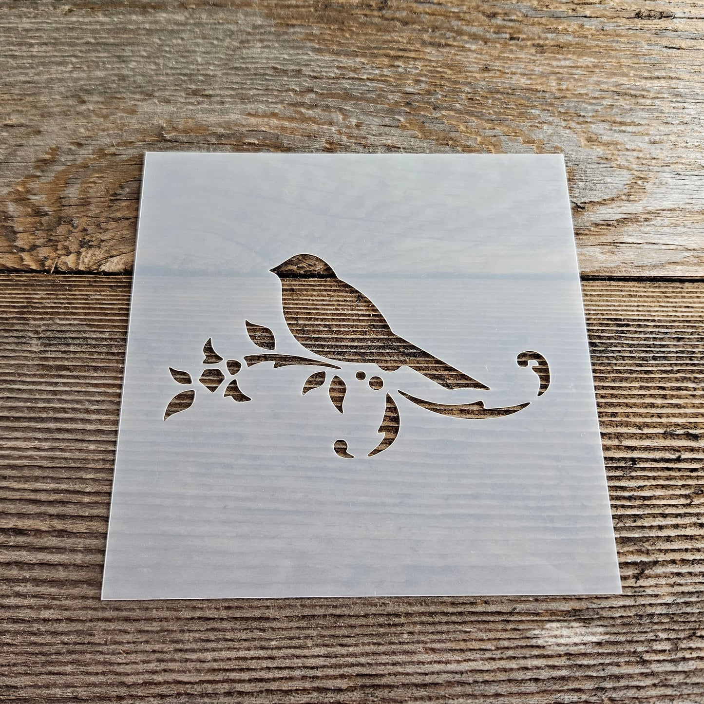 Bird on Branch Stencil Reusable Cookie Decorating Craft Painting Windows Signs Mylar Many Sizes Christmas Winter