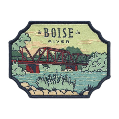 Idaho Patch – ID Boise River - Travel Patch – Souvenir Patch 3.37" Iron On Sew On Embellishment Applique