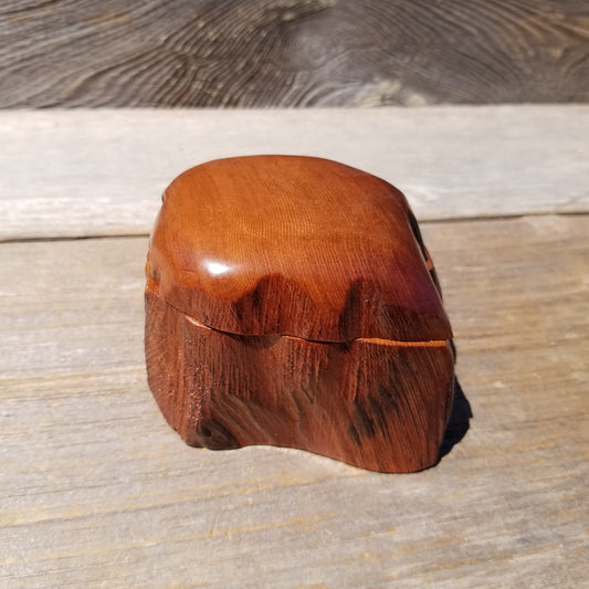 Wood Ring Box Redwood Rustic Handmade California #625 Storage Live Edge Mini Birthday Gift Christmas Gift Mother's Day Gift