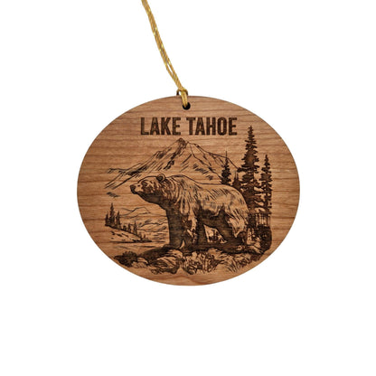 Lake Tahoe Ornament California Bear Mountains Trees Handmade Wood Ornament Souvenir Christmas