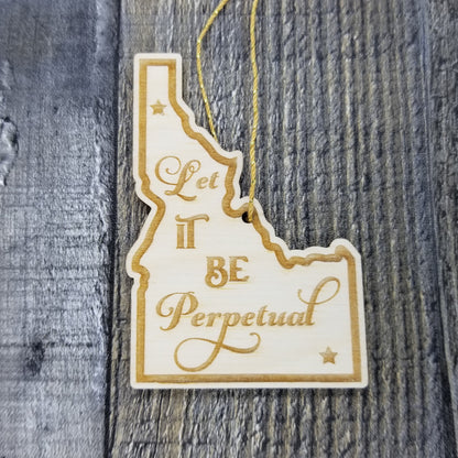 Wholesale Idaho Wood Ornament -  ID State Shape with State Motto Souvenir