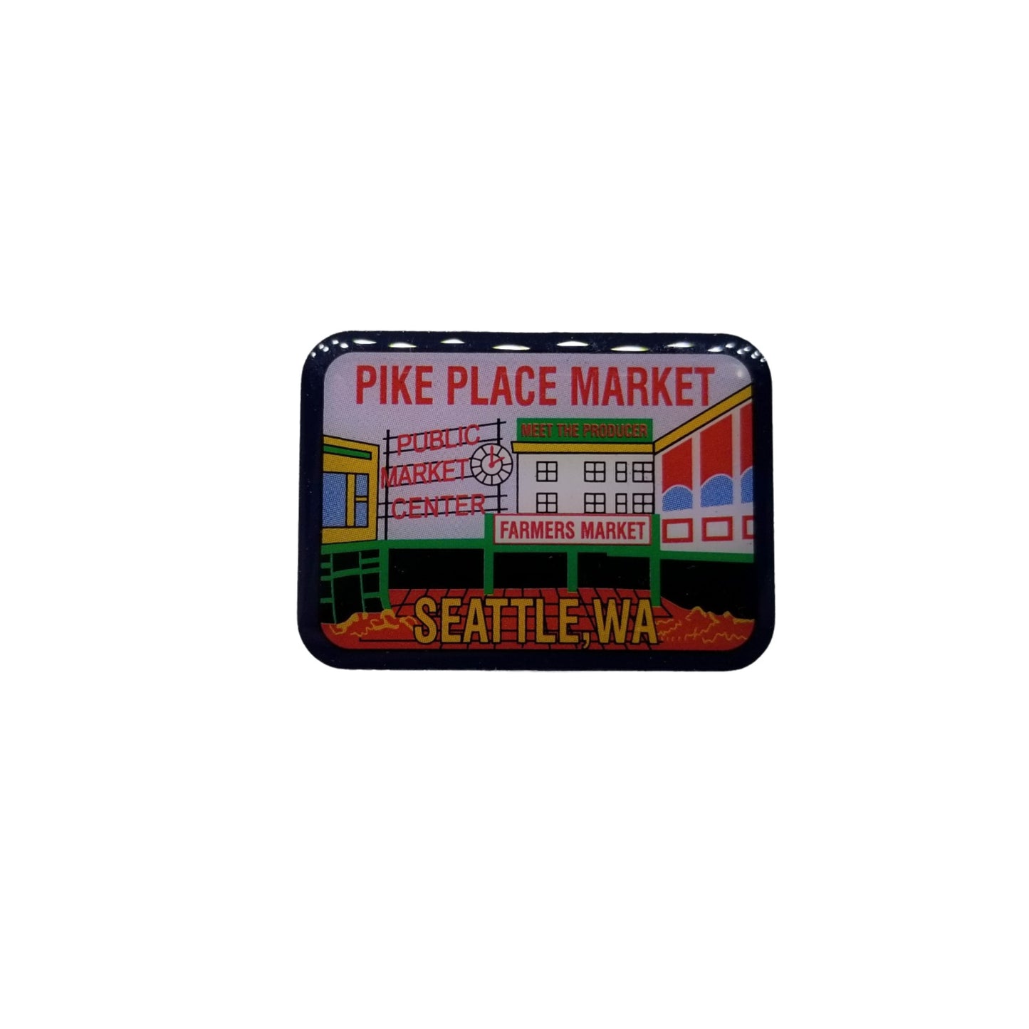 Pike Place Market Seattle WA Epoxy Coated Metal Souvenir Hat Pin Lapel Pin