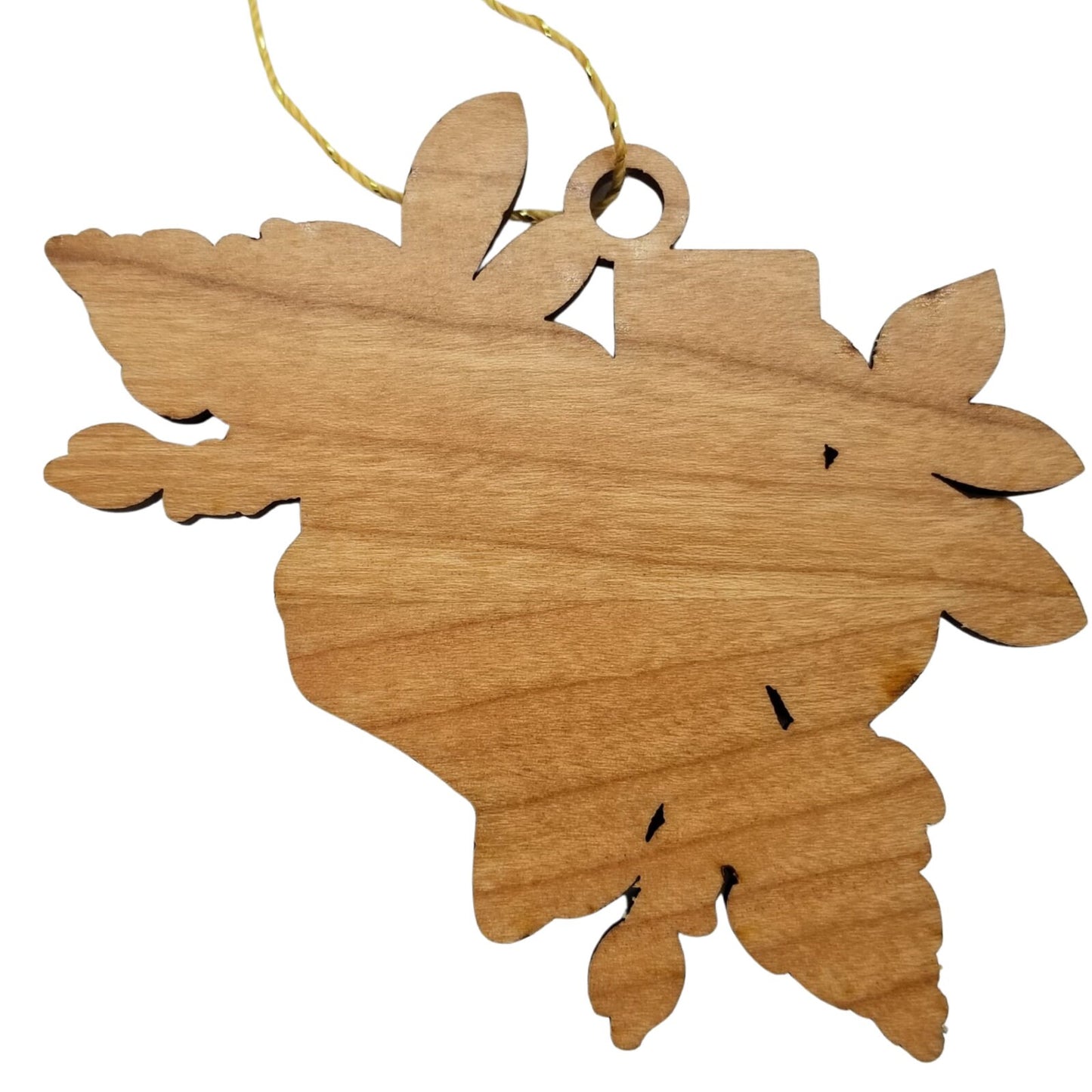 Wholesale Texas Wood Ornament -  TX State Shape with State Flowers Bluebonnets - Handmade Wood Souvenir