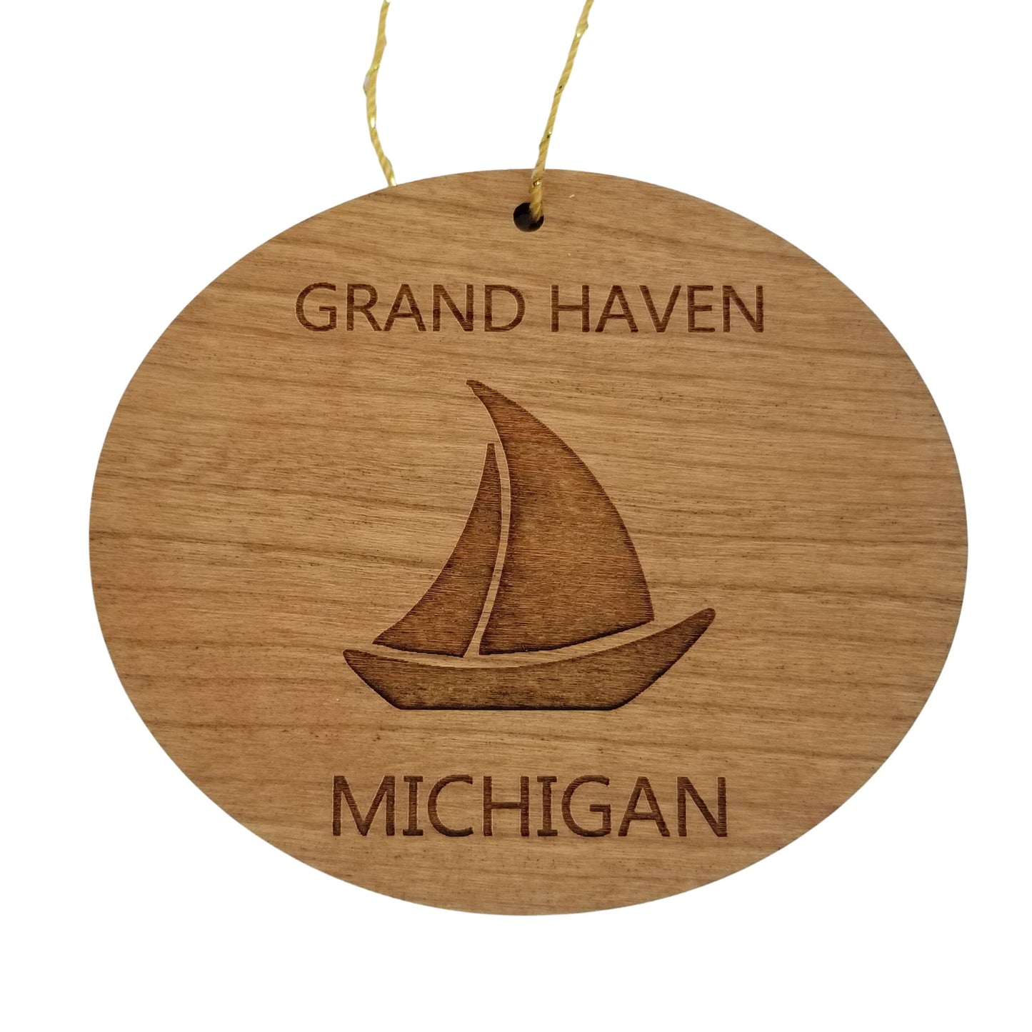 Wholesale Grand Haven Michigan Ornament - Handmade Wood Souvenir