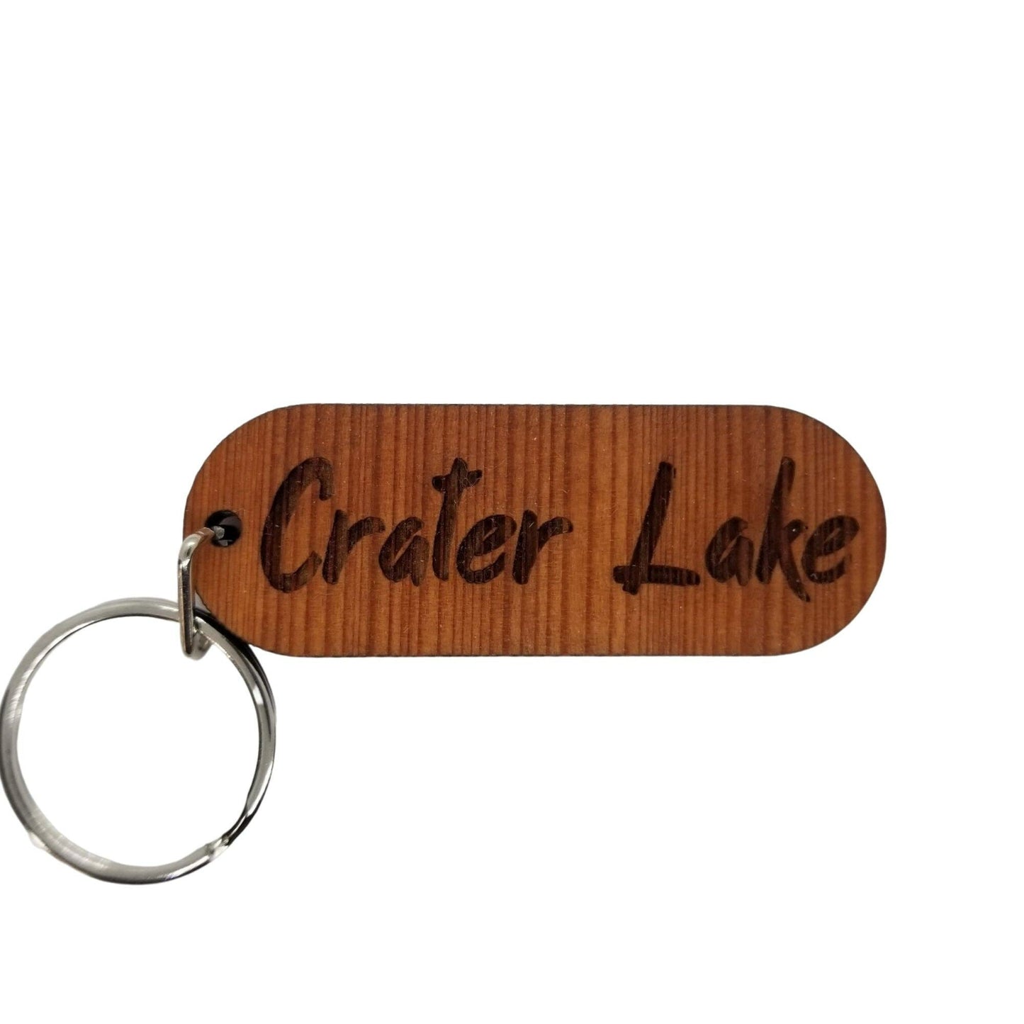 Wholesale Crater Lake Keychain Spellout Souvenir Travel Gift - Wood Gift Key Ring National Park Oregon