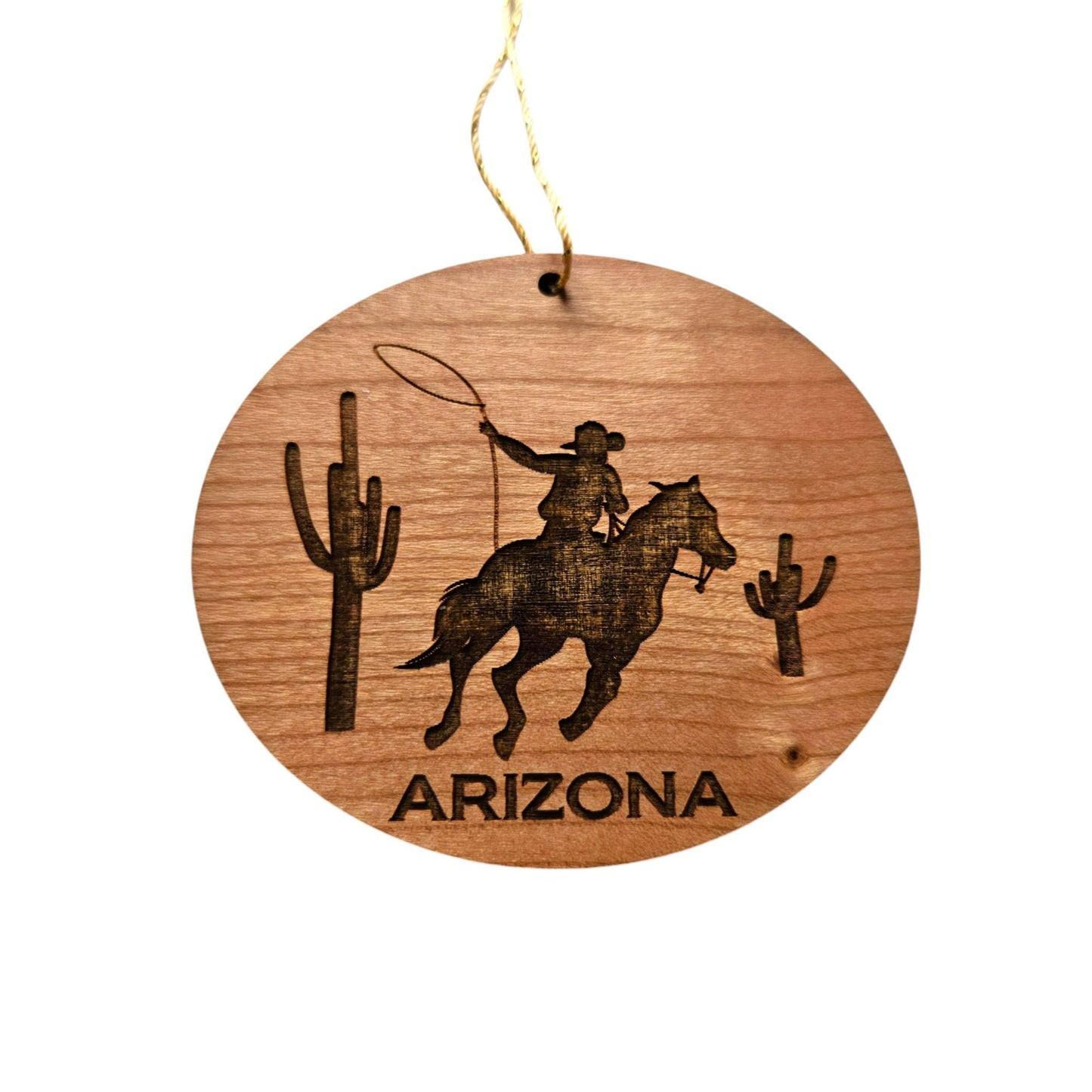 Wholesale Arizona Ornament - Cowboy Cactus Cacti AZ Wood Souvenir