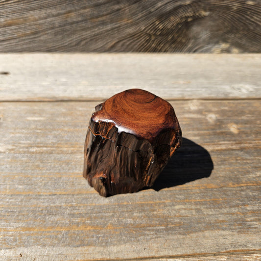 Wood Ring Box Redwood Rustic Handmade California #678 Storage Live Edge Gift
