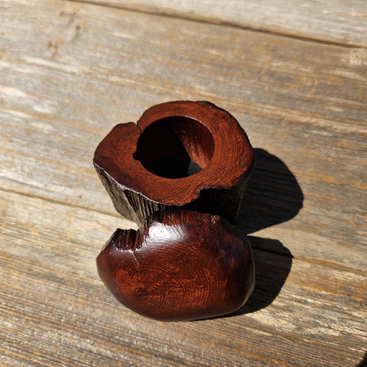 Wood Ring Box Redwood Rustic Handmade California #677 Storage Live Edge Gift