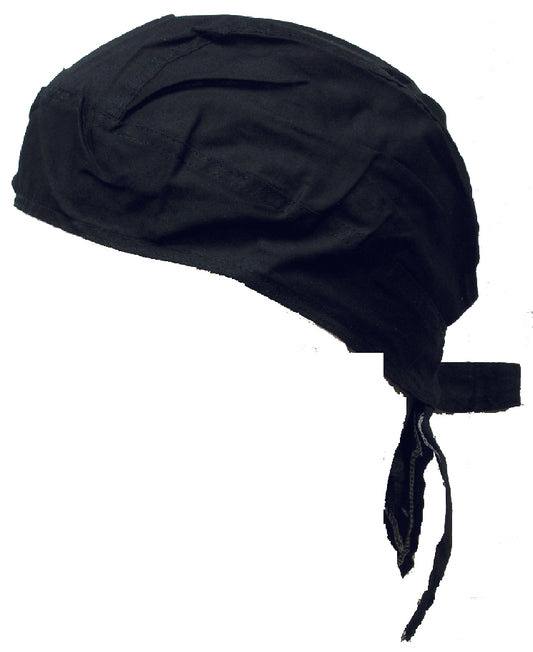 Black cotton headwrap (doo-rag, du-rag, durag, kerchief) - w-01