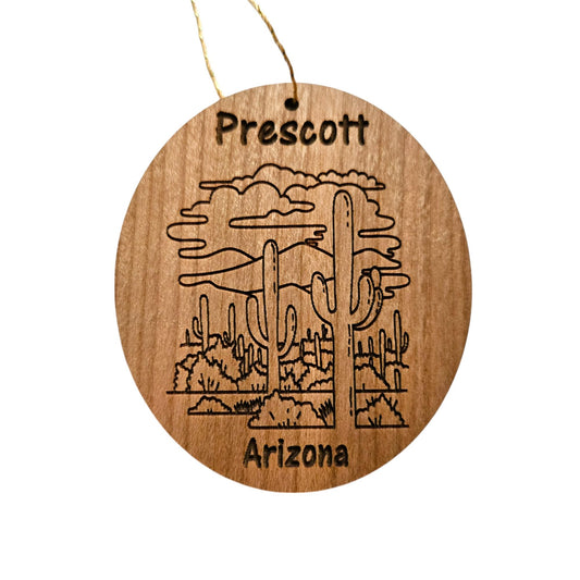 Wholesale Prescott Arizona Ornament - Cactus Cacti Clouds Wood Souvenir