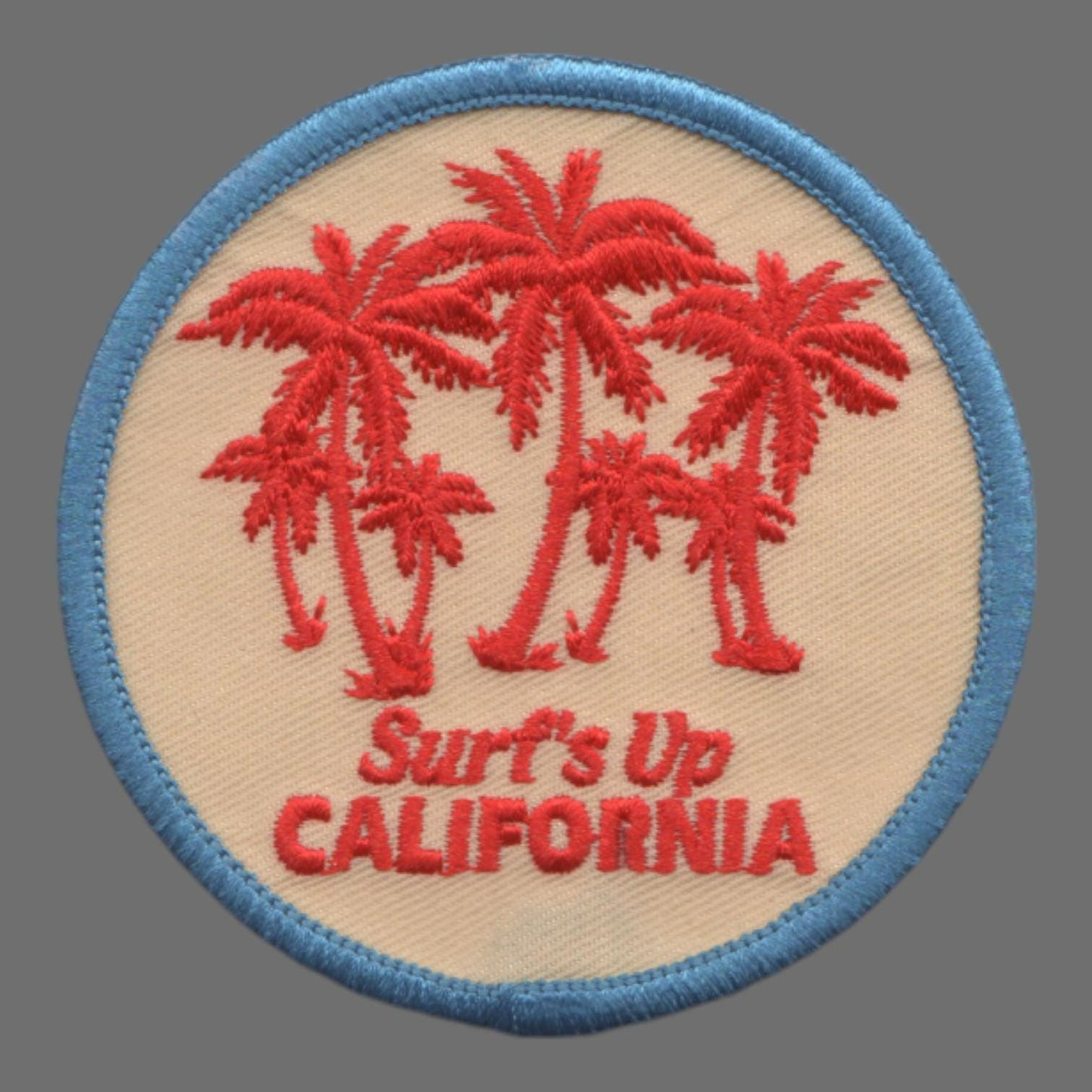 California Patch – Surfs Up Surfing Palm Trees – Iron On Souvenir Travel Patch – CA Embellishment or Applique 3″