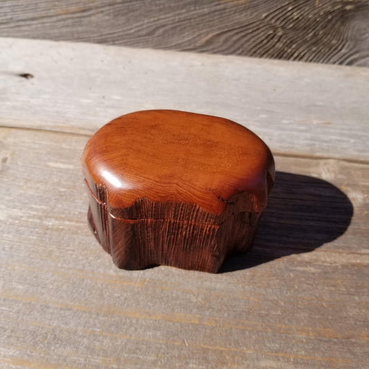 Wood Ring Box Redwood Rustic Handmade California #535 Storage Live Edge Mini Birthday Gift Christmas Gift Mother's Day Gift