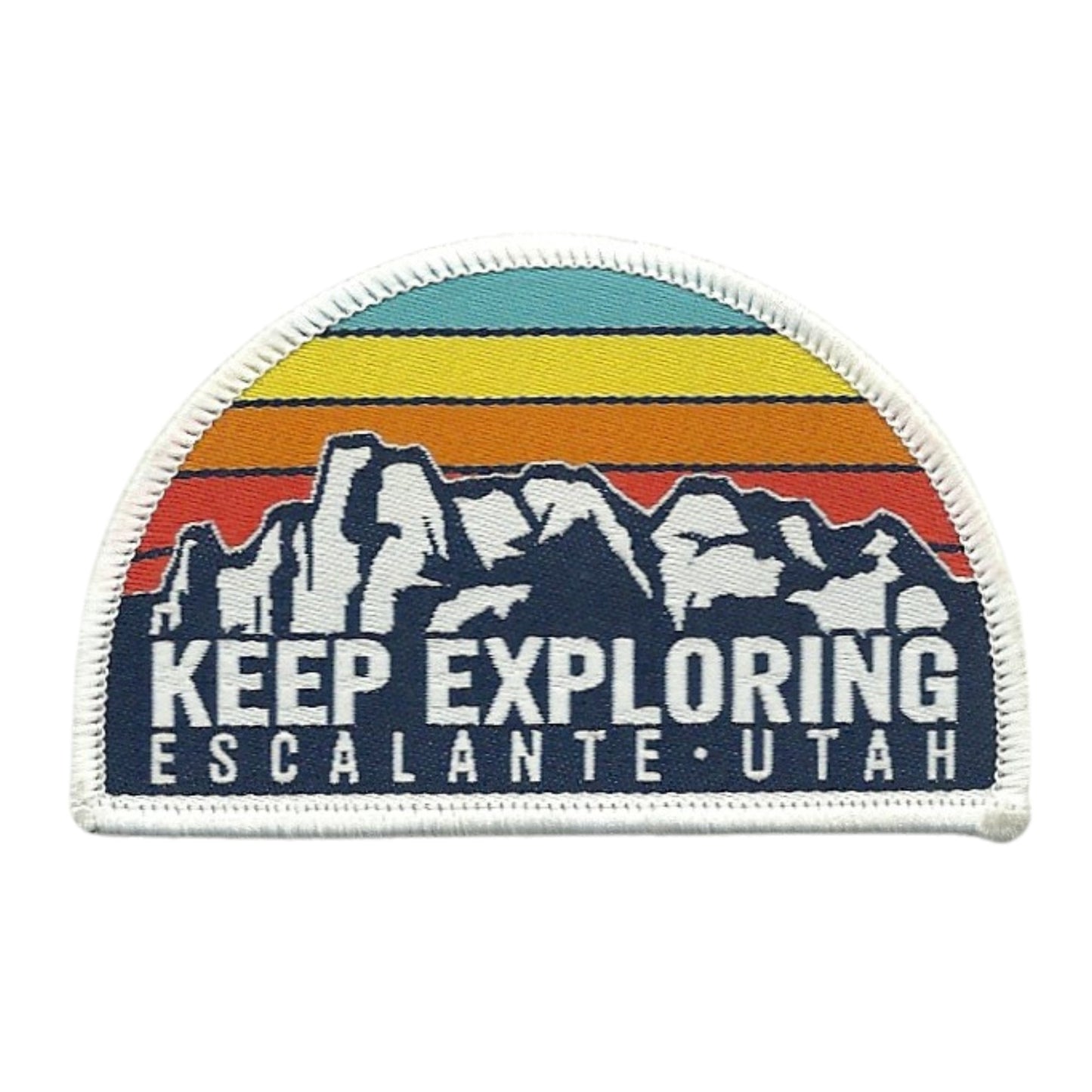 Utah Patch – UT Escalante Keep Exploring - Iron On Travel Patch – Souvenir Patch – Embellishment Applique –  3"