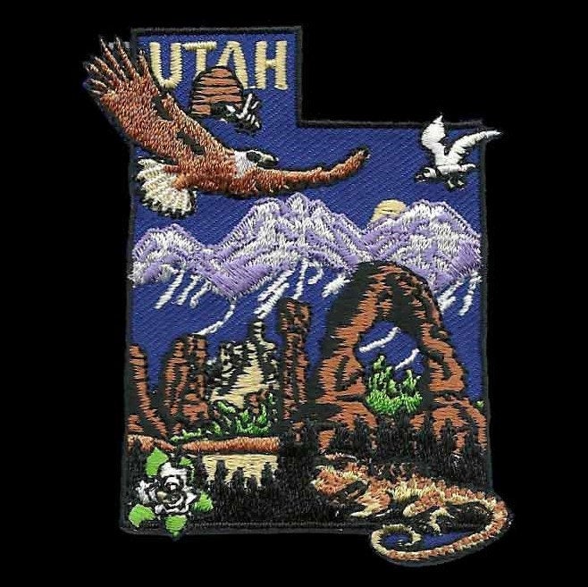 Utah Patch – UT Map – Utah State Shape- Travel Patch Iron On 2.75″