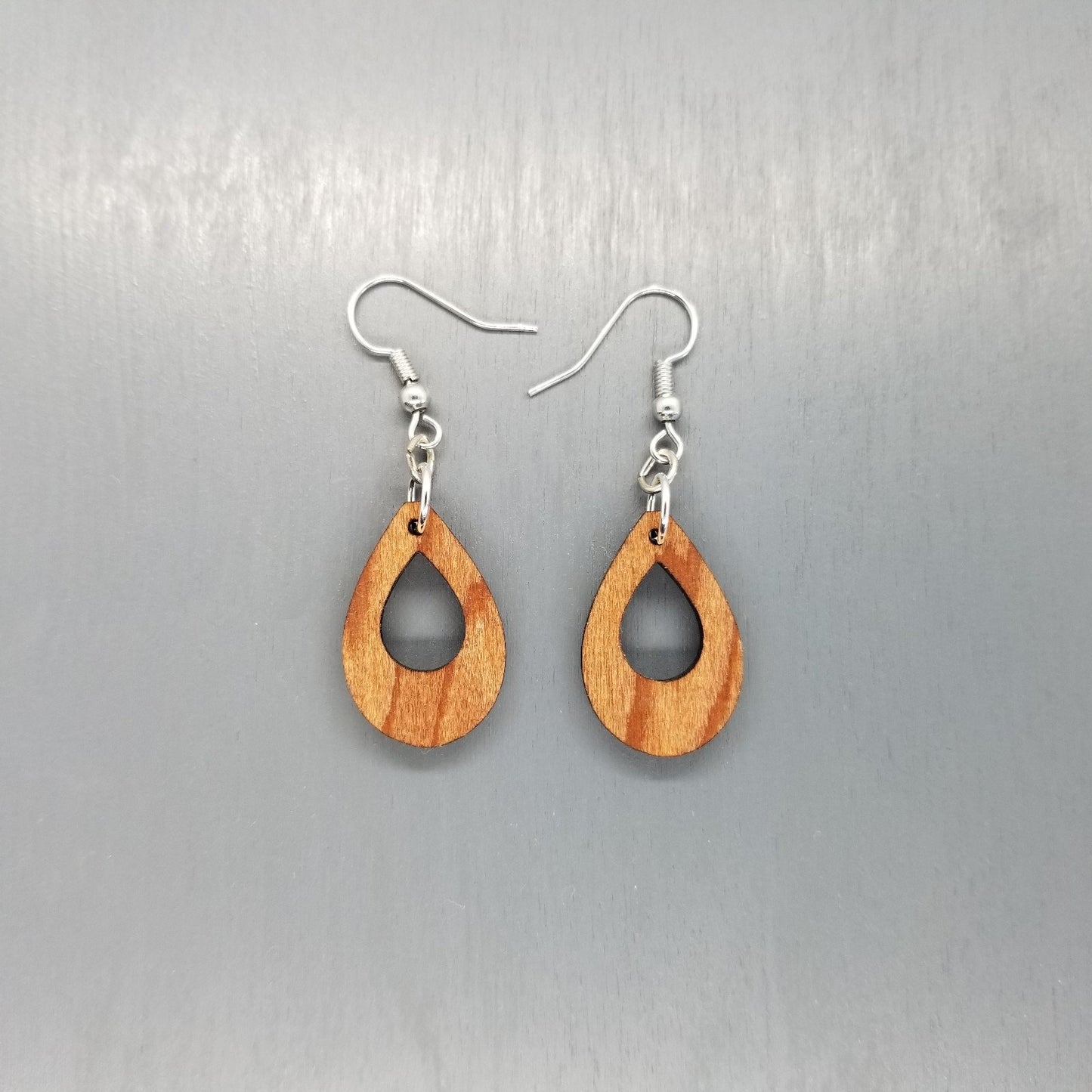 Redwood Earrings - Cutout Teardrop Earrings - California Redwood Dangle Earrings - CA Souvenir Keepsake - Wood Earrings - Wood Gift Women