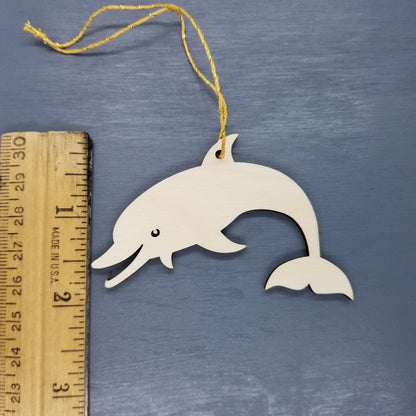 Wholesale Dolphin Ornament - Smiling Dolphin Horizontal Wood Souvenir