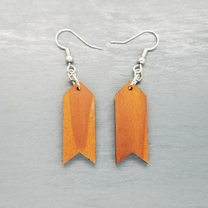 Redwood Earrings - Arrow Wood Earrings - California Redwood Dangle Earrings - CA Souvenir Keepsake - Wood Gift Women