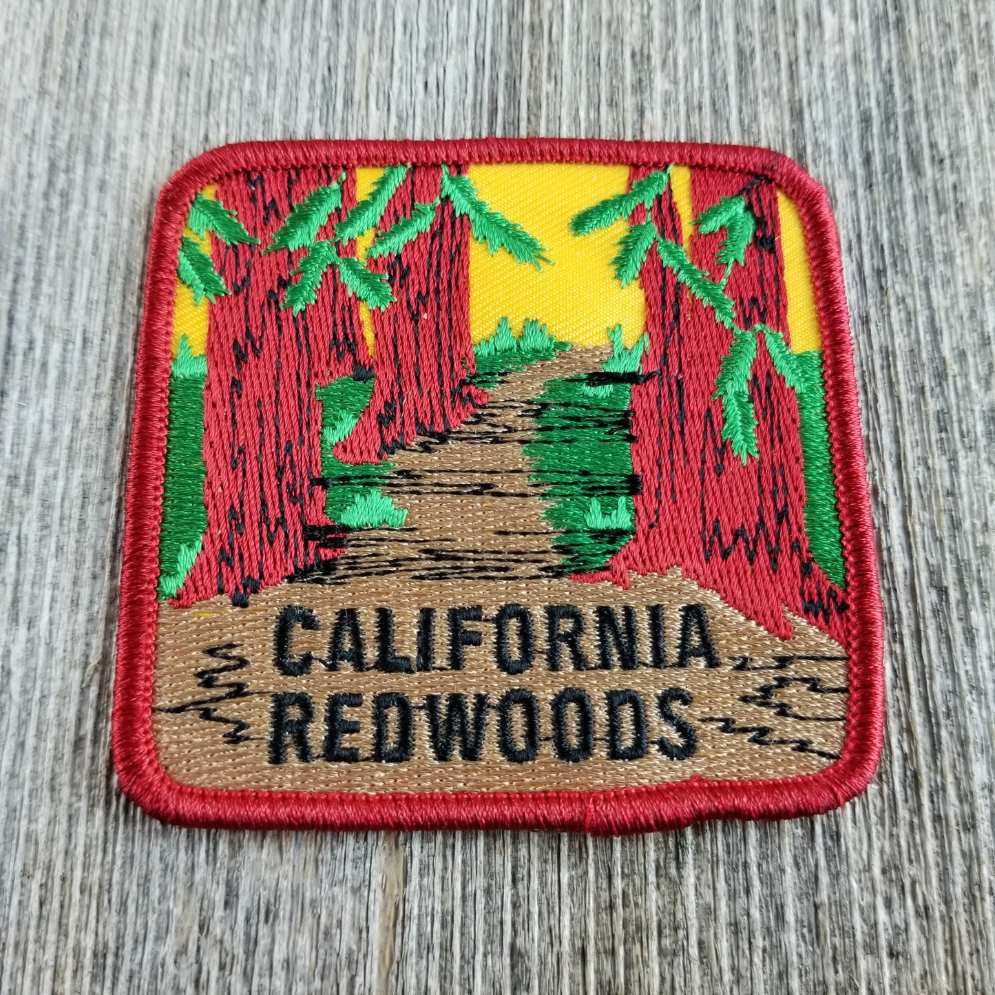 California Patch - Redwoods California - Redwood Forest Souvenir Badge Emblem Applique