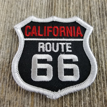 California Patch Iron On - Route 66 - Road Sign Souvenir Badge Emblem Applique