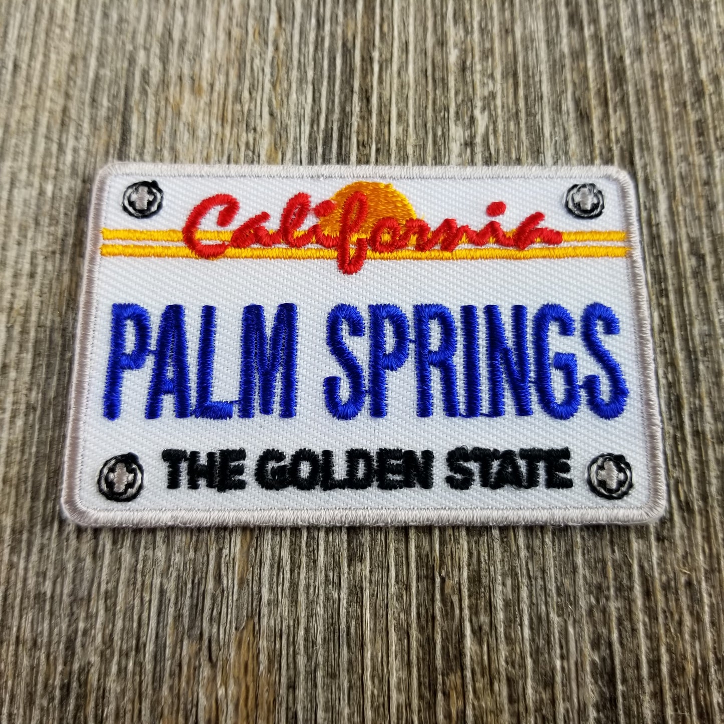 Palm Springs Patch - Iron On California Golden State - CA License Plate Souvenir Badge Emblem