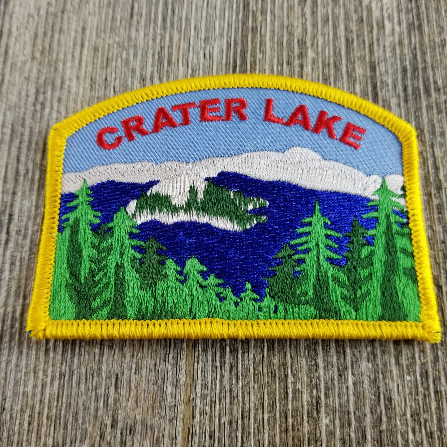 Oregon Patch - Crater Lake - Trees - Souvenir Iron on Badge Emblem