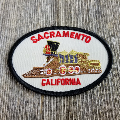 California Patch - Sacramento Train Souvenir - Railroad Iron On Badge Emblem Applique