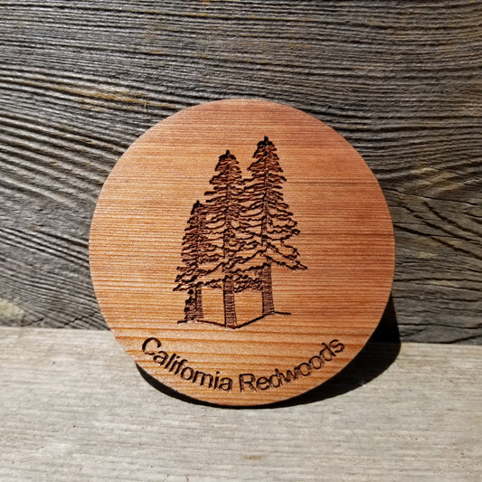 Redwood Trees Wood Coasters - Set of 4 - California Redwood Laser Engraved