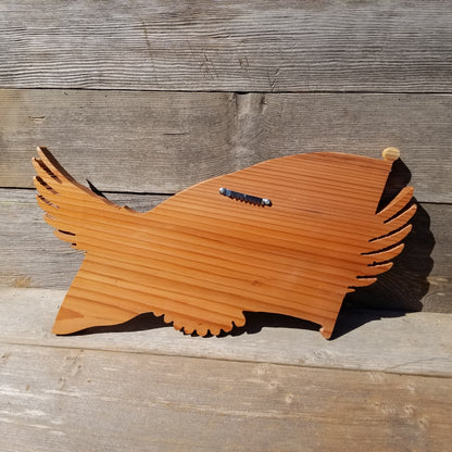 Eagle American Flag 3d Carved Sign Handmade Redwood Wood Patriotic Made in the USA