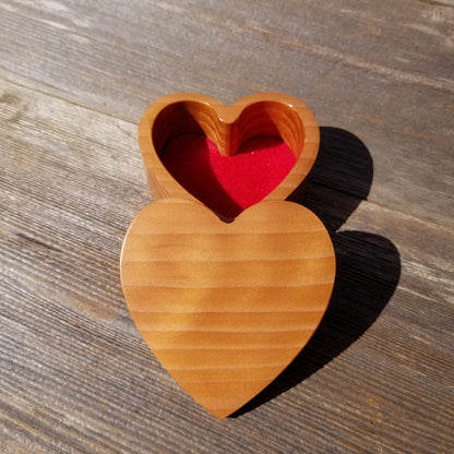 Handmade Wood Box with Redwood Heart Ring Box California Redwood #455 Christmas Gift Anniversary Gift Mothers Day Ideas