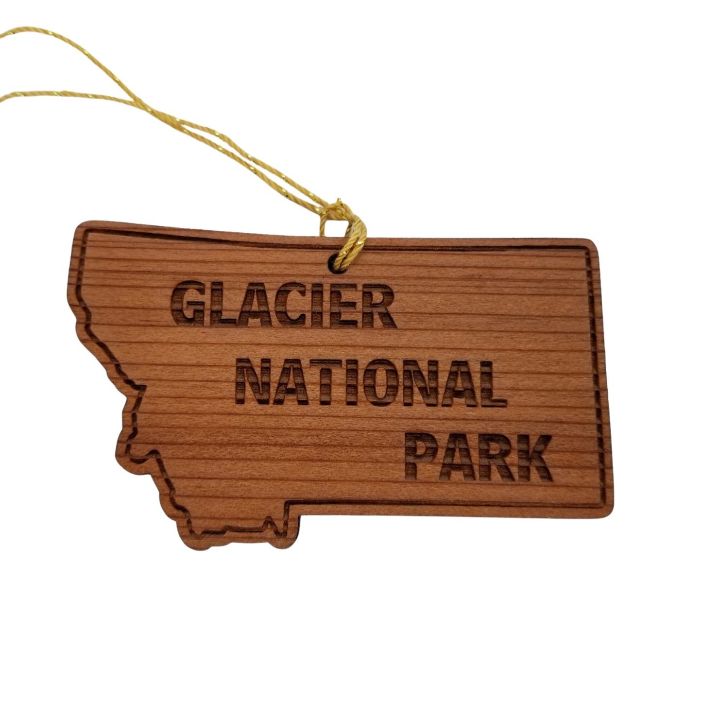 Wholesale Glacier National Park Ornament - Montana MT State Shape Wood Souvenir