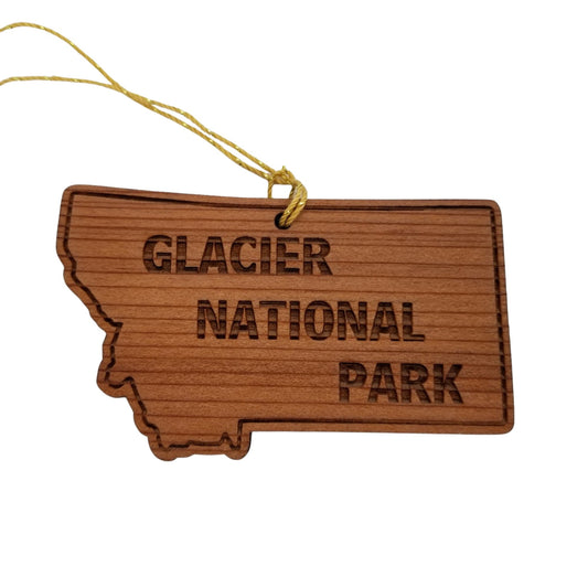 Wholesale Glacier National Park Ornament - Montana MT State Shape Wood Souvenir