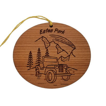 Wholesale Estes Park Ornament - 4 Wheeling SUV Mountains Trees - Wood Colorado Souvenir