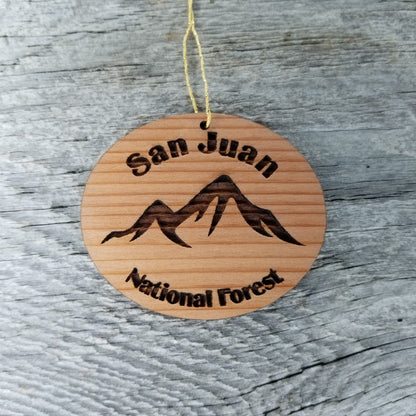 San Juan National Forest Ornament Handmade Wood Ornament Colorado Souvenir