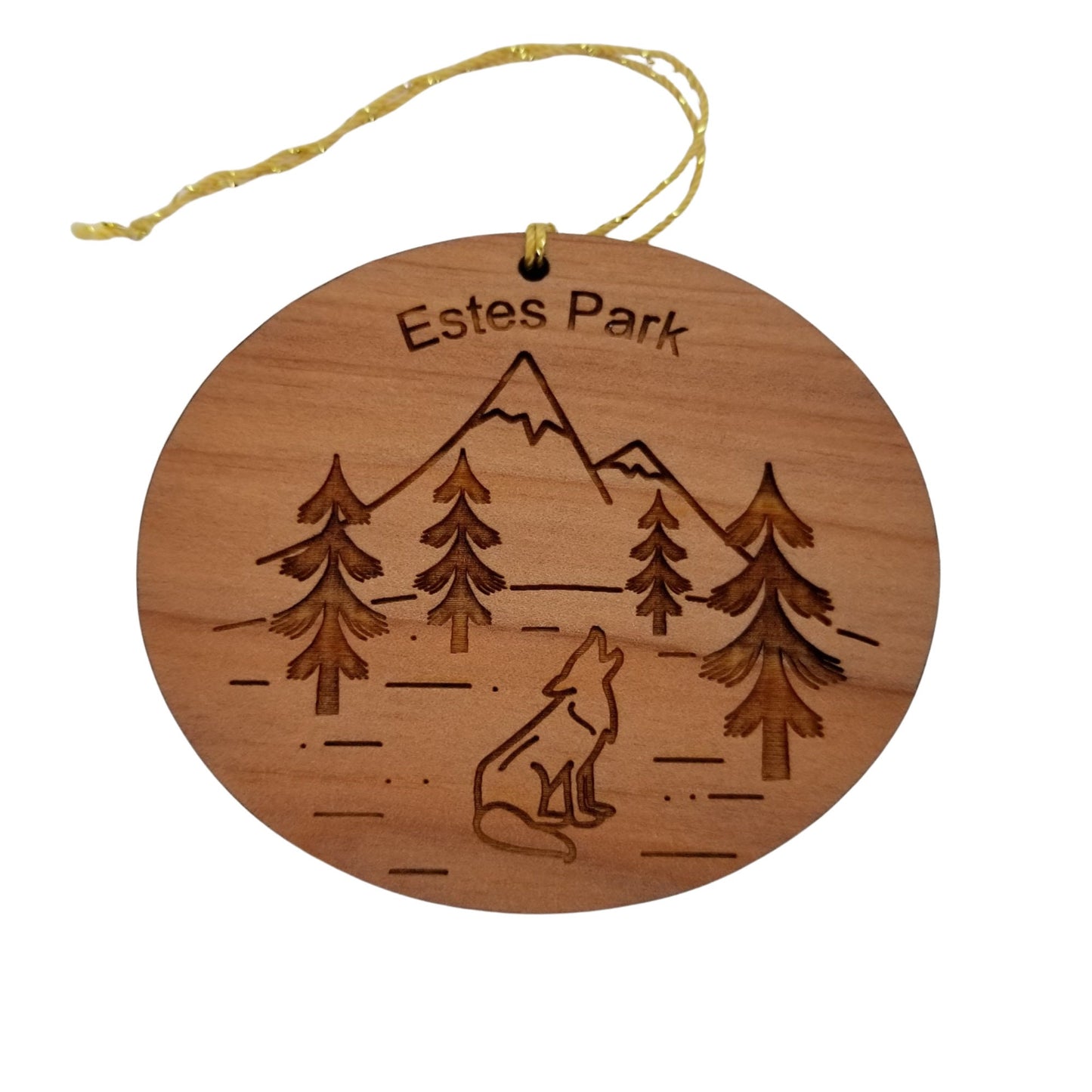 Wholesale Estes Park Ornament - Wolf Mountains Trees - Wood Colorado Souvenir