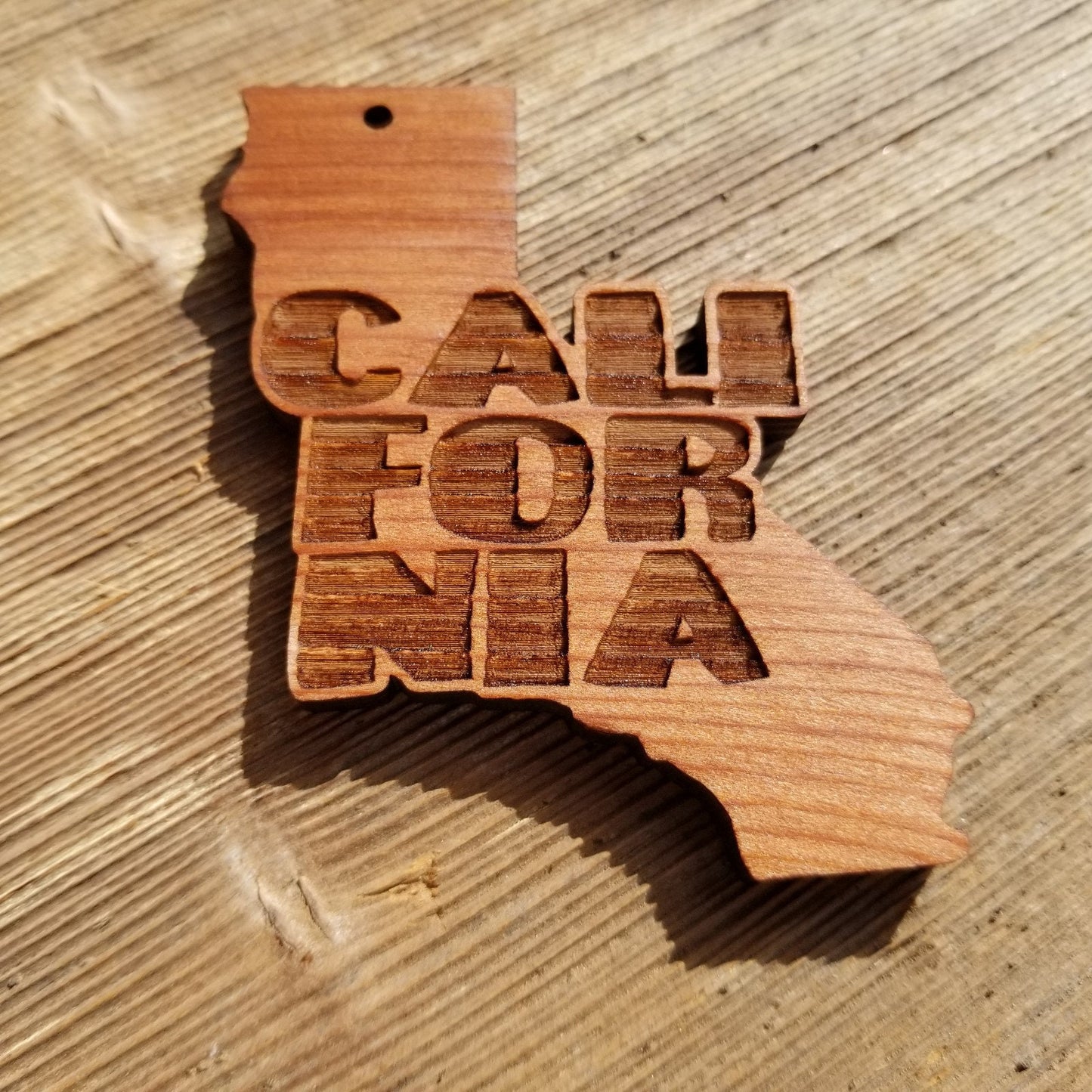 Wholesale California State Christmas Ornament Bubble Spellout Letters Wood Souvenir