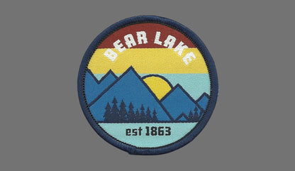 Idaho  Utah Patch – ID UT Bear Lake Travel Patch – Souvenir Patch – Embellishment Applique –  2.25" Iron On Mountain Trees Sun