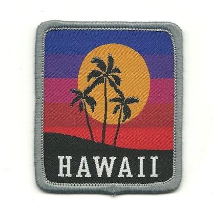 Hawaii Patch – HI Souvenir Aloha Everyday Travel Patch – Iron On – Applique 2.25"" Island Embellishment Souvenir Surfing Palm Trees