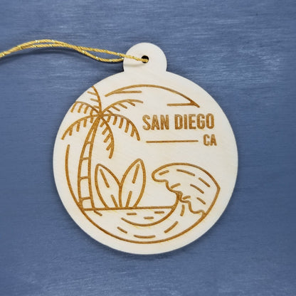 Wholesale San Diego California Wood Ornament Souvenir CA Ocean Beach