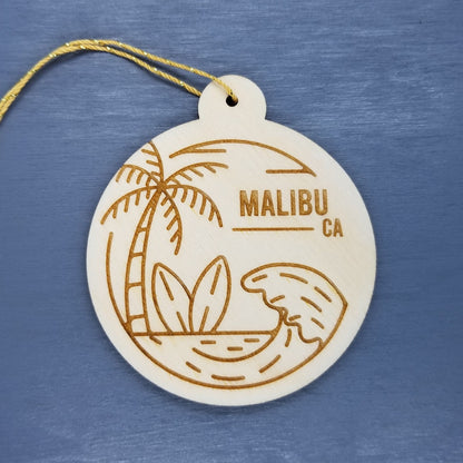 Wholesale Malibu California Wood Ornament Souvenir CA Ocean Beach