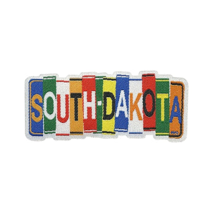 South Dakota Patch – SD State Travel Patch Souvenir Applique 3" Iron On License Plate Patch