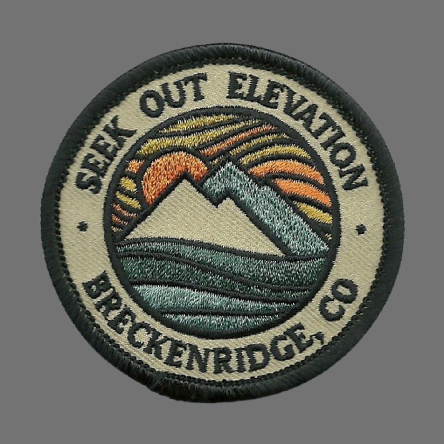 Breckenridge Colorado Patch – Ski Patch - CO Patch – Colorado Souvenir – Travel Patch – Iron On Mountains Sun Applique 2.5" Circle