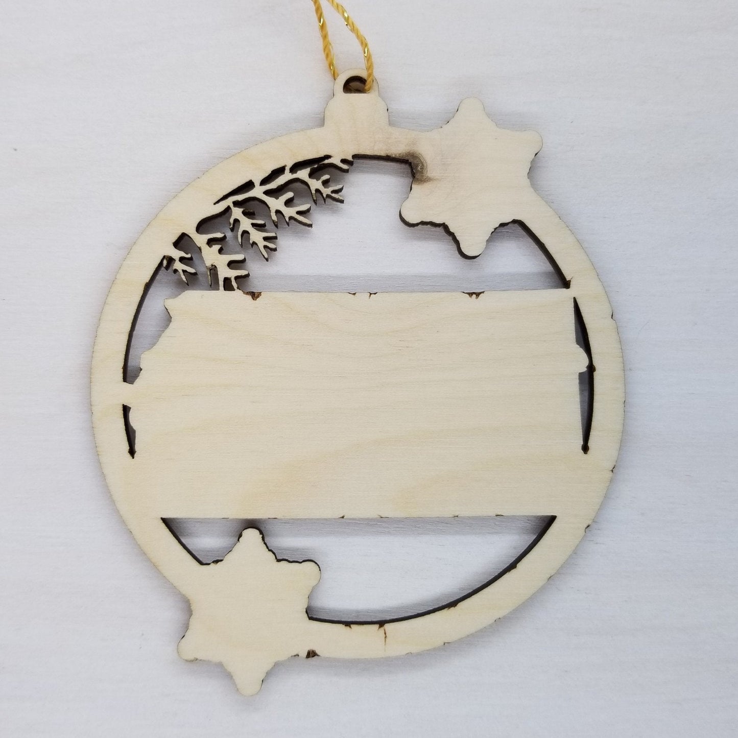 Wholesale Kansas Ornament - State Shape with Snowflakes Cutout KS Souvenir